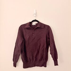 Vintage Valda Collection Burgundy Polo Knit Sweater XXL — Y2K Retro Dark Academi